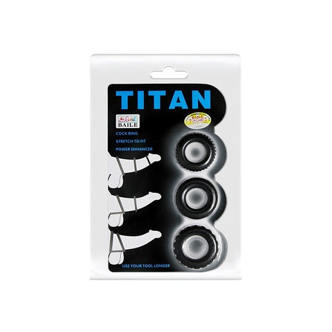 Baile Titan 3 Piece Stretchy Cock Rings Set - Stretchy Cock Rings
