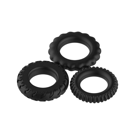 Baile Titan 3 Piece Stretchy Cock Rings Set - Stretchy Cock Rings