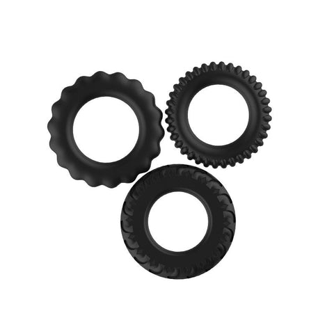 Baile Titan 3 Piece Stretchy Cock Rings Set - Stretchy Cock Rings