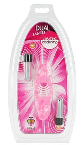 Trinity Vibes Dual Rabbits Vibrating Cockring by XR Brands - Cock Rings