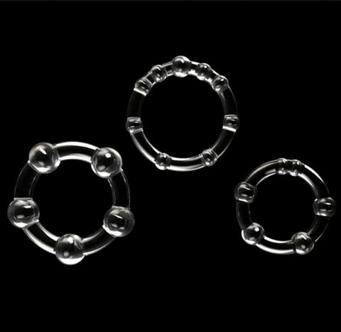Triple Beaded Donut Ring Set by Lovetoy - Ball and Cock Toys
