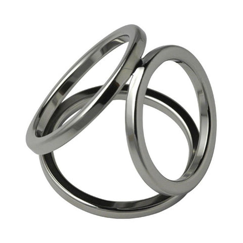 Triple Cock and Ball Ring by Hell's Couture - Cock Rings