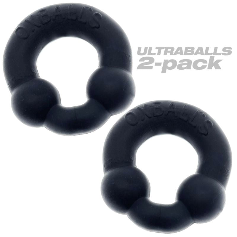 Ultraballs 2 Piece Cockring Set Special Edition Black - - Stretchy Cock Rings