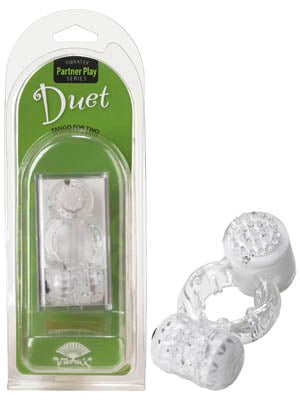 Vibratex Duet Cock Ring Clear - - Stretchy Cock Rings