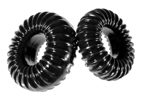 Xplay Ribbed Cock Ring Combo by Perfect Fit - Stretchy Cock Rings