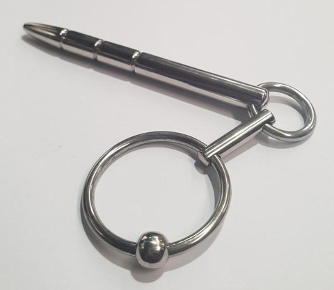 Xtube Steel Ribbed Penis Plug Wand by Hell's Couture - Penis Plugs