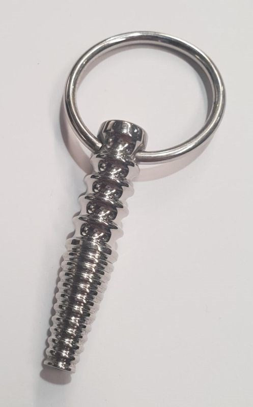 Ynaija Ribbed Metal Penis Plug With O-Ring - - Penis Plugs