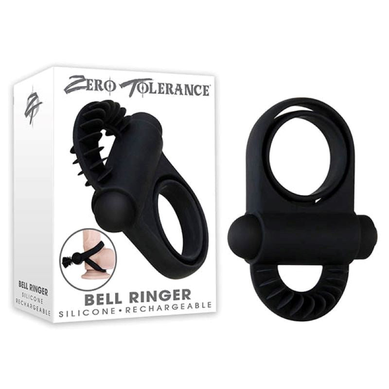 Zero Tolerance Bell Ringer - Black - - Vibrating Cock Rings