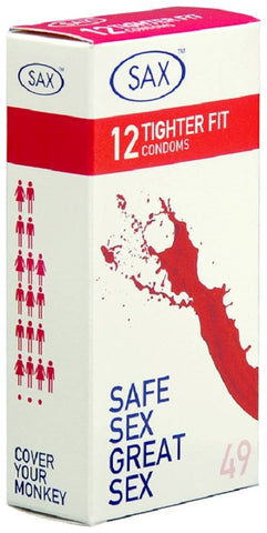 Tighter Fit 12's 49mm Smooth Latex Condom by Sax - Condoms