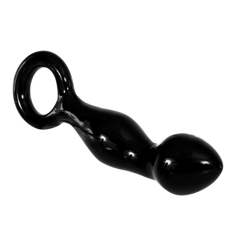 Adam & Eve Adams Glass Prostate Massager - Black - - Prostate Toys