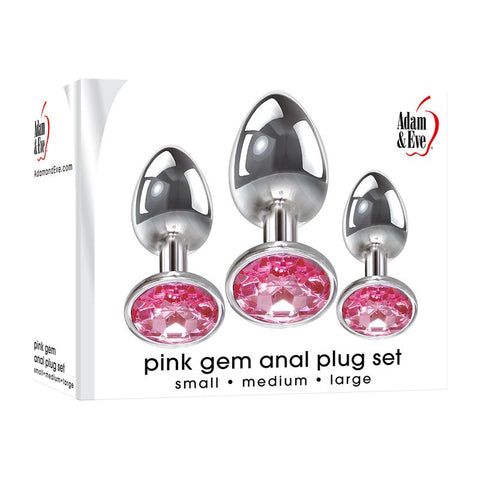 Pink Gem Anal Training Plug Set by Adam & Eve - Butt Plugs