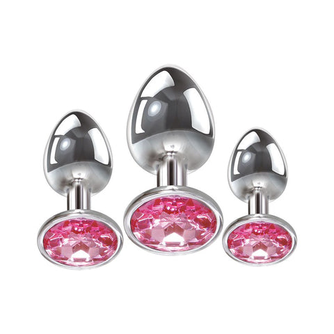 Pink Gem Anal Training Plug Set by Adam & Eve - Butt Plugs