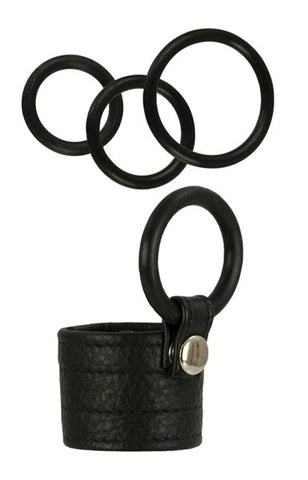 Adonis Zeus Leather Cock Ring by California Exotics - Cock Rings