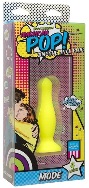 American Pop Mode 4 inch Anal Plug Yellow - - Butt Plugs