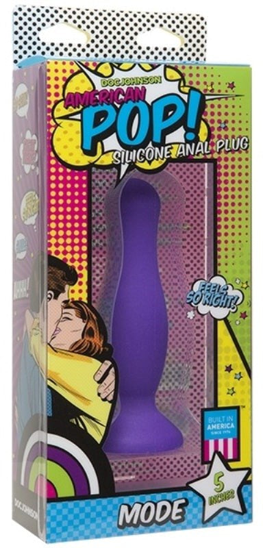 American Pop Mode 5 inch Anal Plug Purple - - Butt Plugs