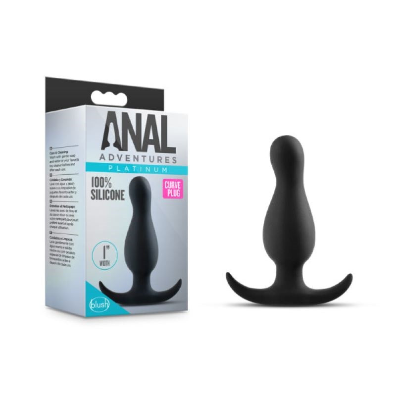 Anal Adventures Platinum Curve Plug - - Butt Plugs