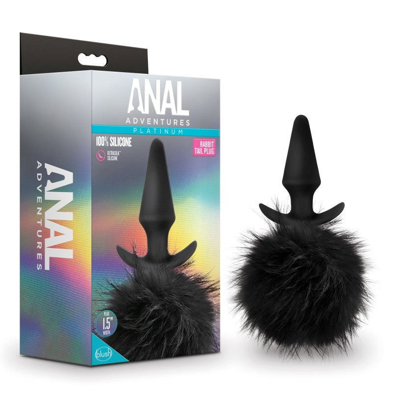 Anal Adventures Platinum Rabbit Tail Plug - - Butt Plugs