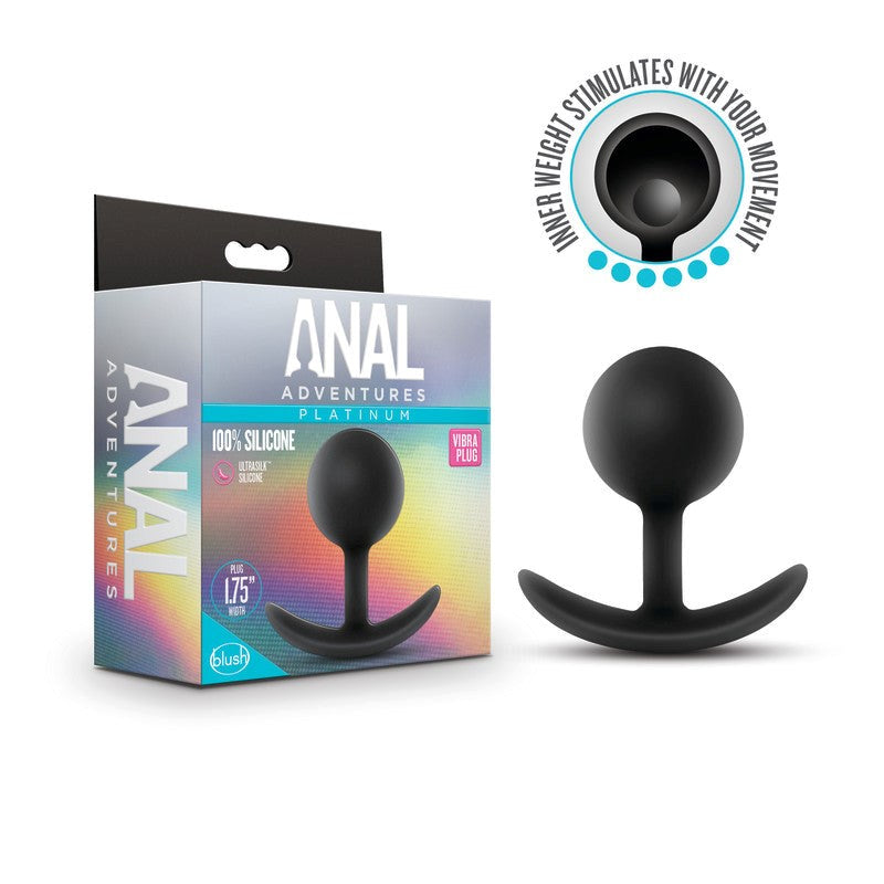 Anal Adventures Platinum Vibra Plug - Black - - Butt Plugs