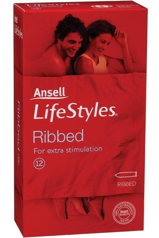 Lifestyle Ribbed Condoms 12 Pk by Ansell - Condoms
