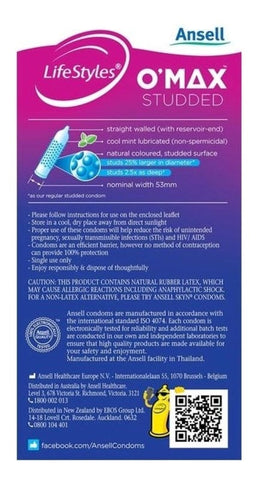 LifeStyles O-Max Condoms 10 Pack by Ansell - Condoms