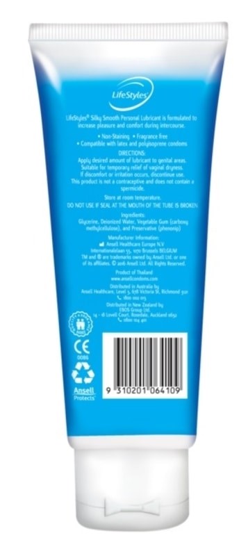 Ansell LifeStyles Silky Smooth Lubricant - - Water Based Lubes