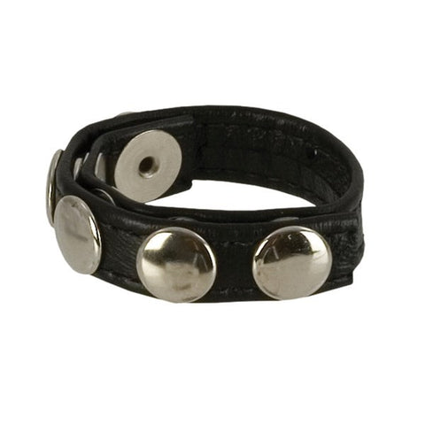 Ares Leather Multi Snap Cock Ring by California Exotics - Cock Rings