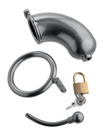 Armor Chastity Cage With Urethral Insert by XR Brands - Penis Plugs