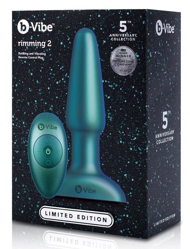 b-Vibe Rimming Plug 2 Space Teal Limited Edition - - Anal Vibrators