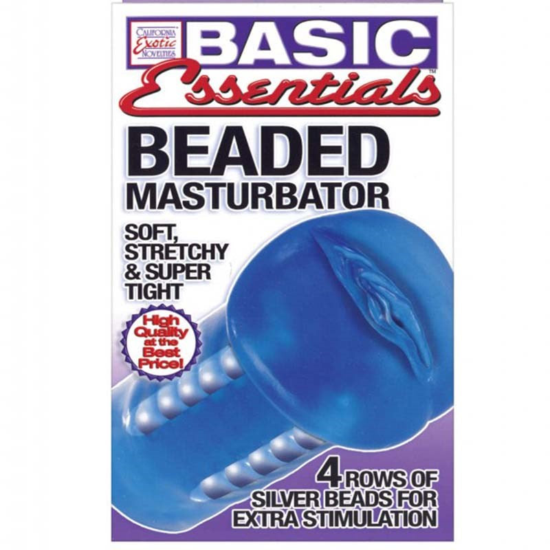 Basic Essentials Beaded Masturbator - - Masturbators and Strokers