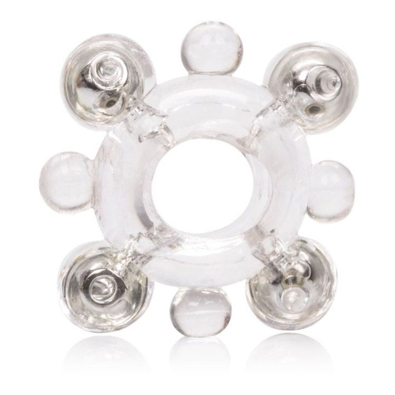 Basic Essentials Enhancer Ring with Beads - - Stretchy Cock Rings