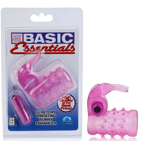 Stretchy Vibrating Bunny Enhancer by California Exotics - Cock Rings