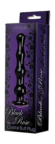 Unique Black Rose Crystal Butt Plug by Doc Johnson - Anal Dildos