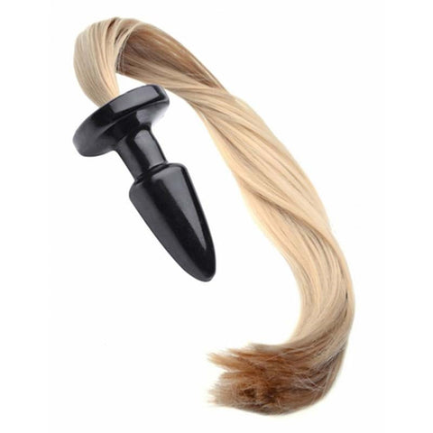 Blonde Pony Tail TPR Butt Plug by BDStyle - Butt Plugs