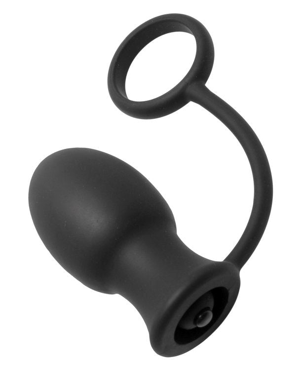 Bomber Vibrating Silicone Anal Plug With Cock Ring - - Anal Vibrators