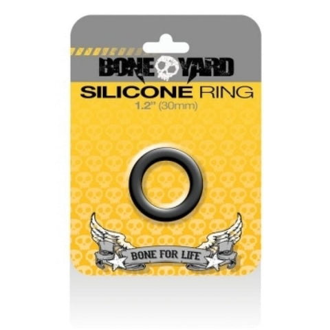 Boneyard Silicone Cock Ring Black 50MM by C1R Releasing - Stretchy Cock Rings