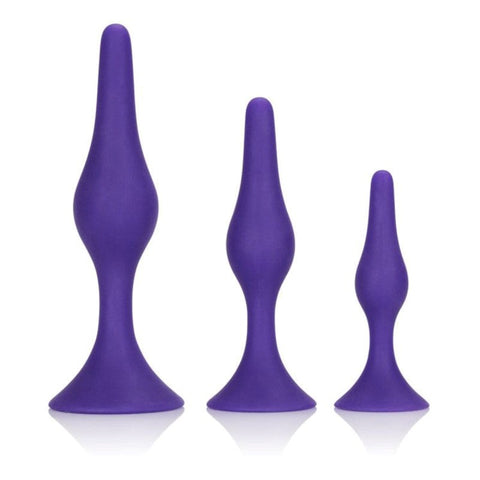 Booty Silicone Anal Trainer Kit Purple Butt Plug - Butt Plugs