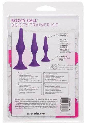 Booty Silicone Anal Trainer Kit Purple Butt Plug - Butt Plugs