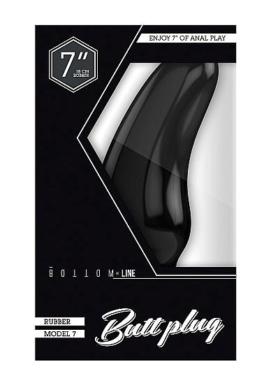 Bottom Line Butt Plug Model 7 Black 7 inch - - Butt Plugs