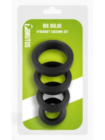 Big Bulge Silicone Cock Ring 4 Pc Set by Brutus - Cock Ring Sets