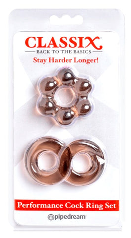 Classix Performance Stretchy Cock Ring Set - Stretchy Cock Rings