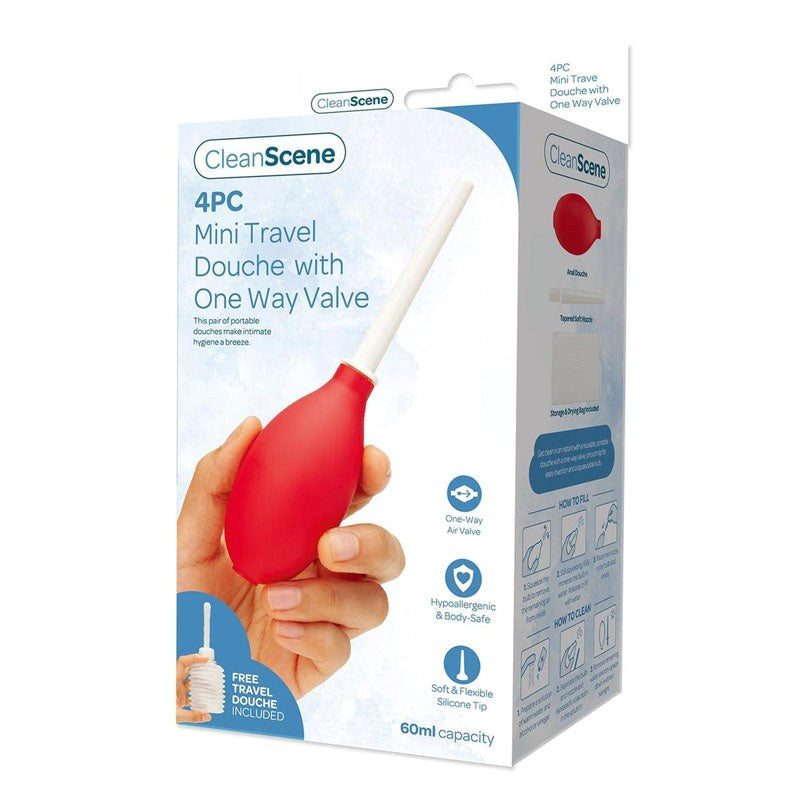 CleanScene 4 Piece Mini Travel Douche - - Enemas and Douches