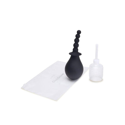 CleanScene Squeeze Beaded Anal Douche Set with Flared Base - Enemas and Douches