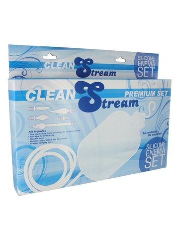 Cleanstream White Premium Silicone Enema Set by XR Brands - Anal Cleansing