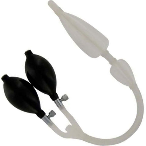 Cleanstream Clear Double Bulb Enema Nozzle by XR Brands - Anal Cleansing