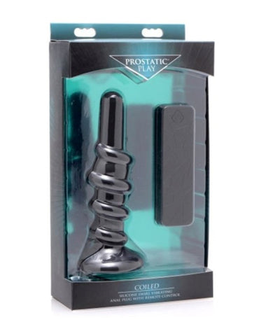 Coiled Vibrating Anal Plug With Controller by XR Brands - Anal Vibrators