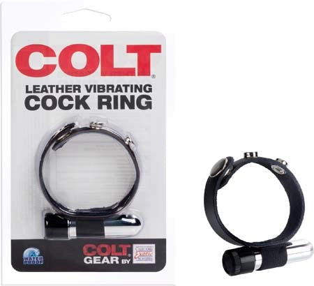 COLT Leather Vibrating Cock Ring by CalExotics - Vibrating Cock Rings