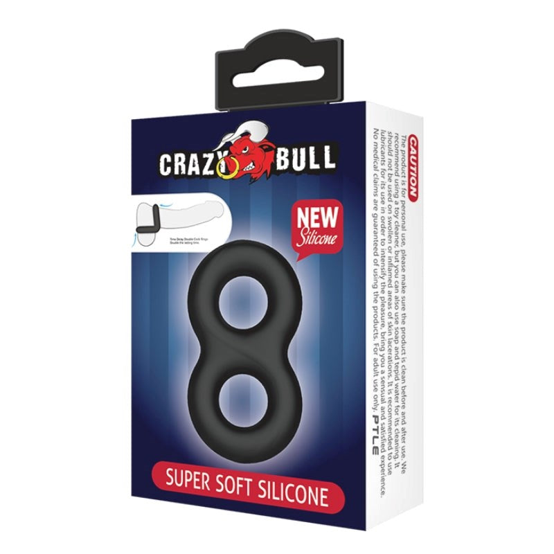 Crazy Bull Silicone Cock Ring Double - - Stretchy Cock Rings