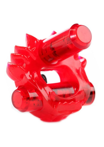 Crossbones Flame Thrower Double Bullet Red by Evolved - Cock Rings