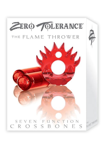 Crossbones Flame Thrower Double Bullet Red by Evolved - Cock Rings