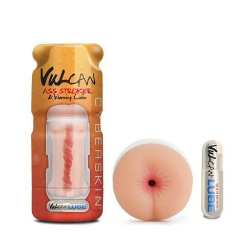 Cyberskin Vulcan Ass Stroker With Warming Lube by Topco - Masturbators and Strokers